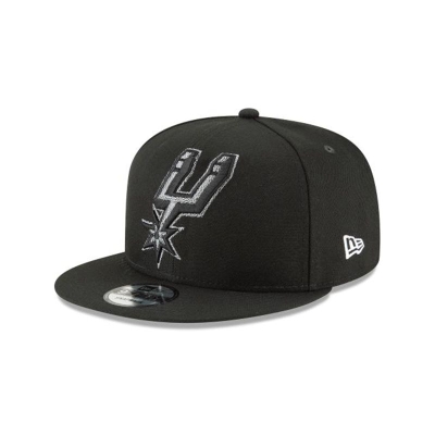 Black San Antonio Spurs Hat - New Era NBA Squad Twist 9FIFTY Snapback Caps USA4206359